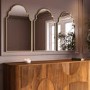 Arched Ornate Brass Bathroom Mirror 500 x 800mm - Oberon