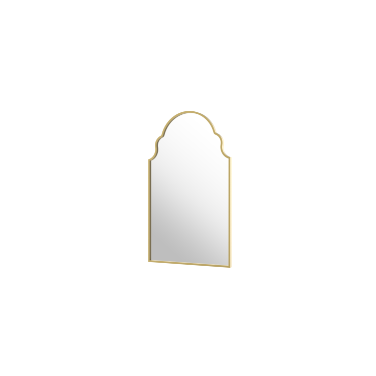 Arched Ornate Brass Bathroom Mirror 500 x 800mm - Oberon