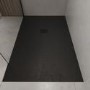 1400x900mm Rectangular Black Slate-Effect Shower Tray 27mm - Stone Resin - Sileti