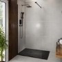 1400x900mm Rectangular Black Slate-Effect Shower Tray 27mm - Stone Resin - Sileti