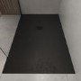 1200x900mm Stone Resin Black Slate Effect Shower Tray with Grate - Sileti