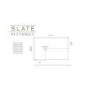 1400x900mm Rectangular Shower Tray 27mm with Grate - Black Stone Resin Slate Effect - Sileti