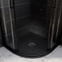 900x900mm Quadrant Black Slate Shower Tray 27mm - Stone Resin - Sileti