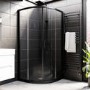 900x900mm Quadrant Black Slate Shower Tray 27mm - Stone Resin - Sileti
