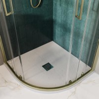 900x900mm Quadrant White Slate Shower Tray 27mm - Stone Resin - Sileti 900x900mm Quadrant White Slate Shower Tray 27mm - Stone Resin - Sileti