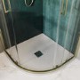 900x900mm Quadrant White Slate Shower Tray 27mm - Stone Resin - Sileti
