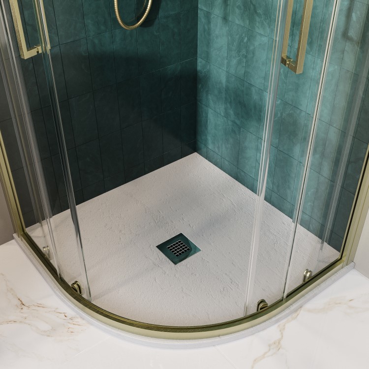 900x900mm Quadrant White Slate Shower Tray 27mm - Stone Resin - Sileti