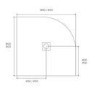 900x900mm Quadrant White Slate Shower Tray 27mm - Stone Resin - Sileti