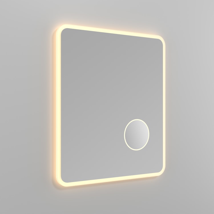 Rectangular Heated Bathroom Mirror with Lights & Magnifier 600 x 700mm – Odin