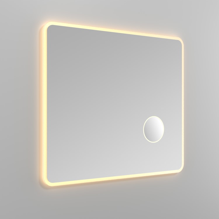 Rectangular Heated Bathroom Mirror with Lights & Magnifier 900 x 800mm – Odin