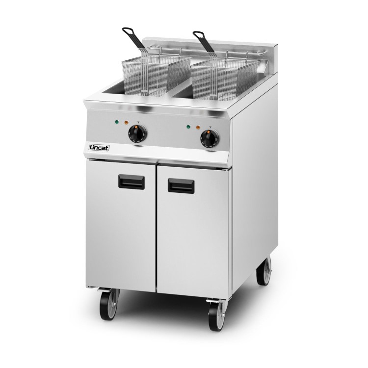 Lincat Opus 800 Floor Standing Electric Fryer - 2 x 17 Ltr, Twin Tank, 3 Phase
