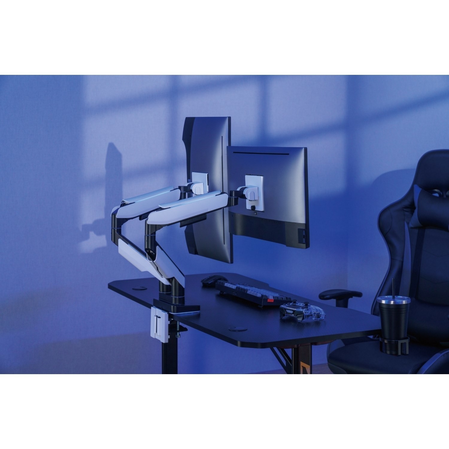 electriQ Premium Gaming Dual Monitor Arms with RGB OEM-P-GAMINGDUAL – image 6