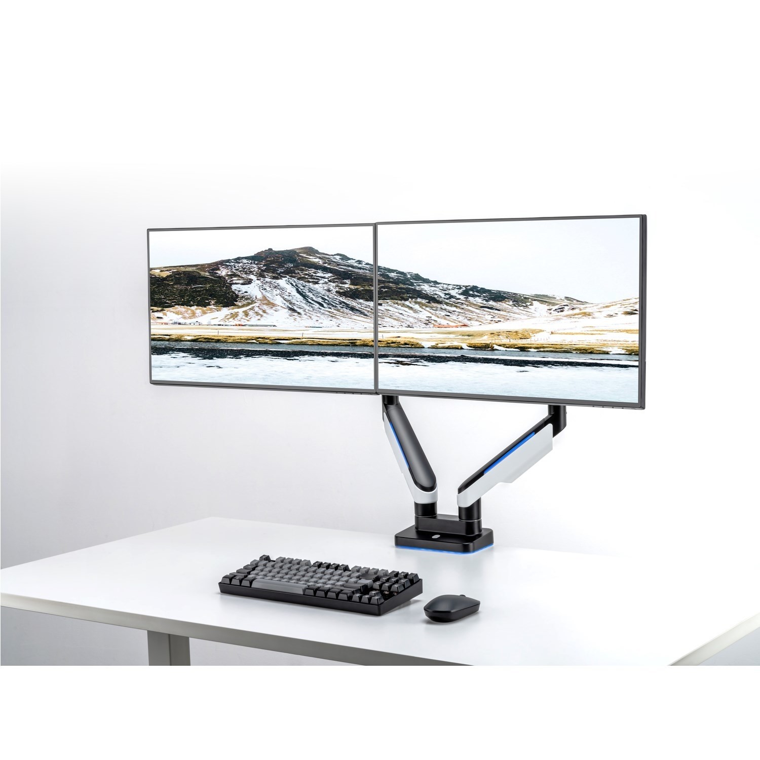 electriQ Premium Gaming Dual Monitor Arms with RGB OEM-P-GAMINGDUAL – image 8