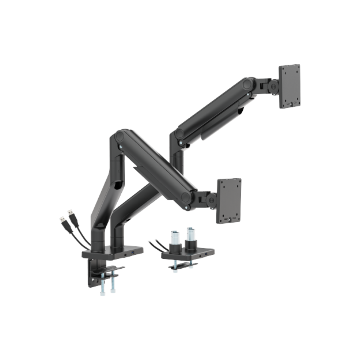 electriQ Dual Premium Monitor Arm with U...