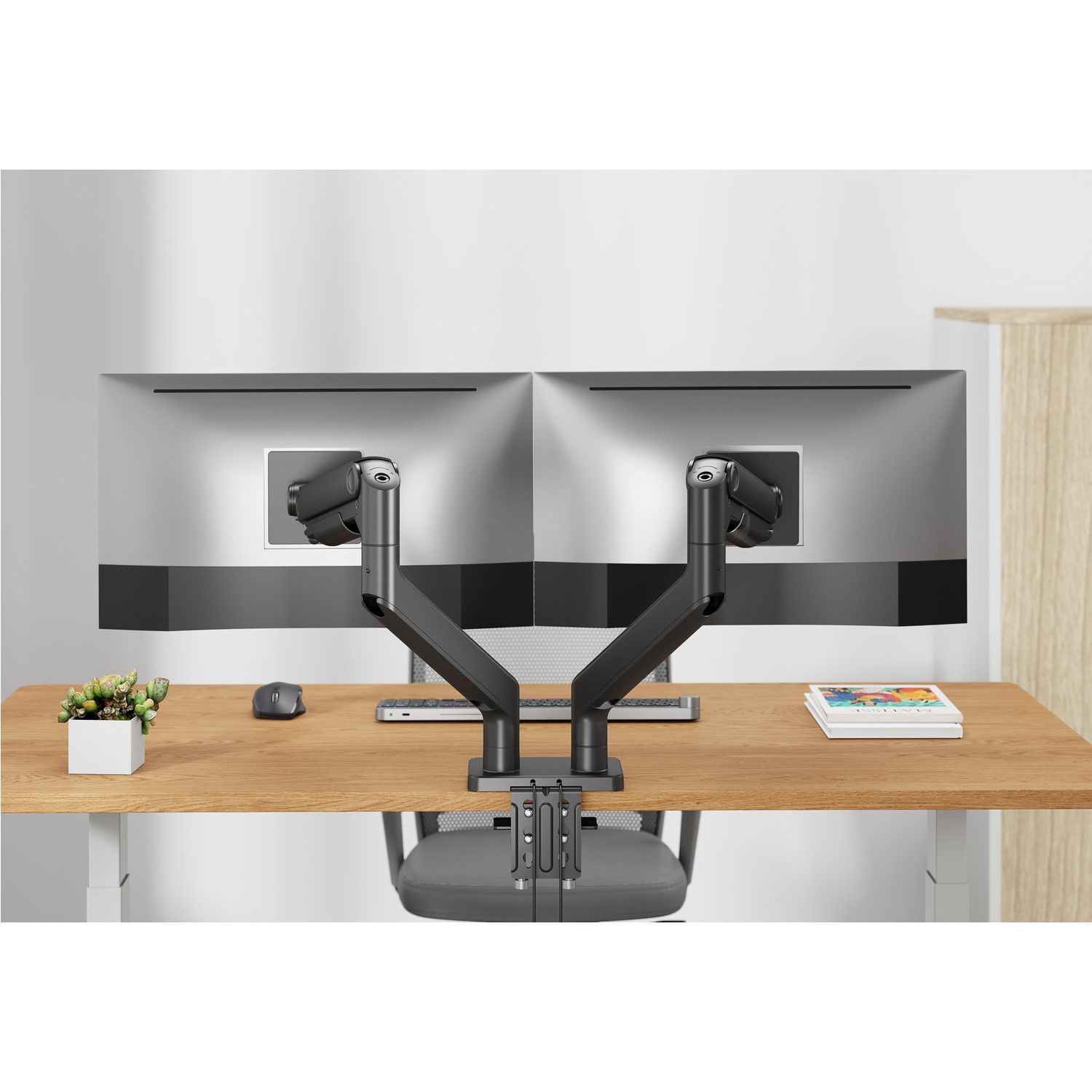 electriQ Dual Premium Monitor Arm with USB A/C Ports For Up to x2 OEM-USBP-DUAL – image 5
