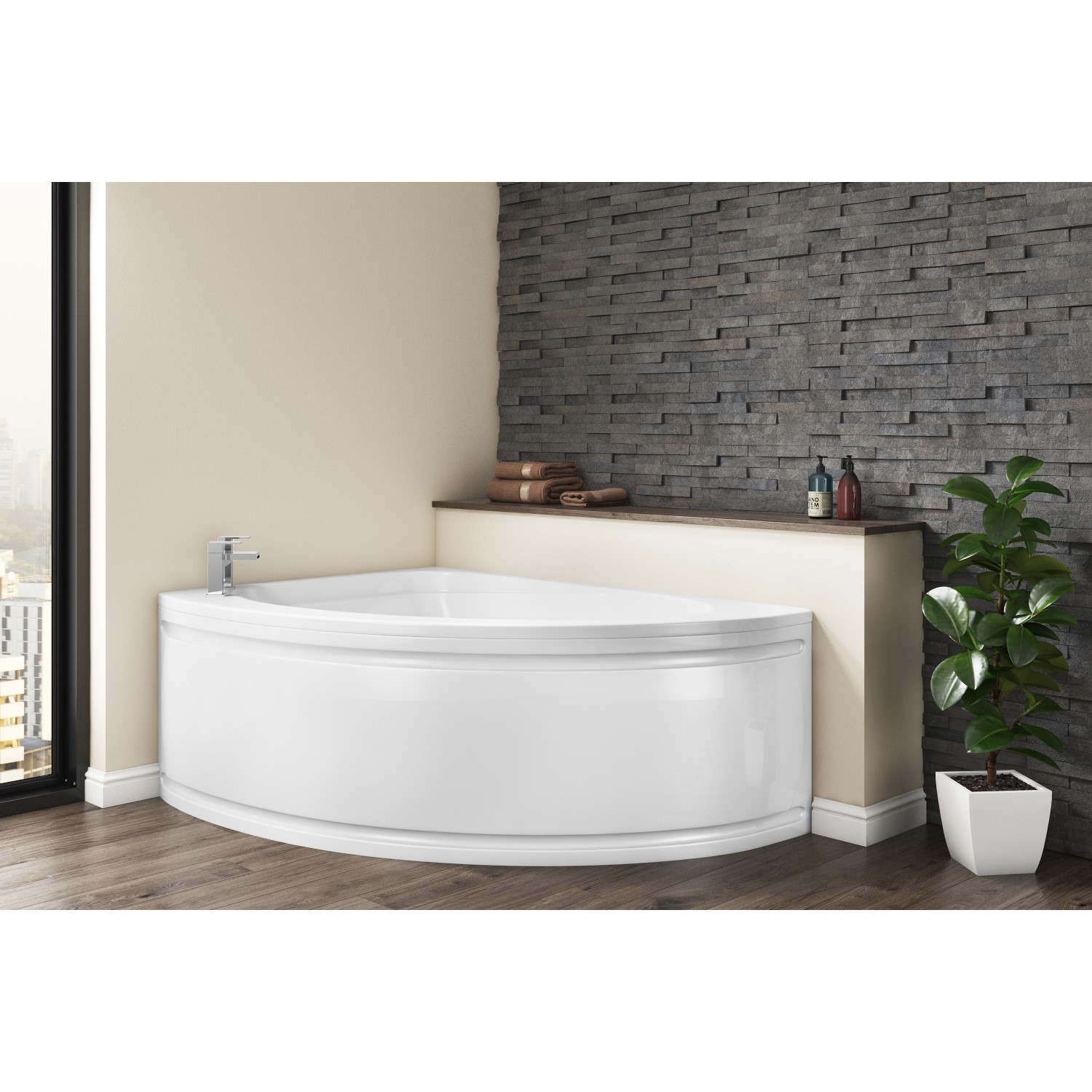 Osborne Left Hand Corner Bath 1500 x 1040mm OFCORBAT01 Appliances