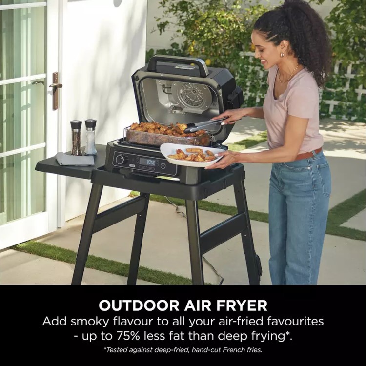 Ninja OG850UK Woodfire XL Electric BBQ Grill & Smoker - Black/Grey