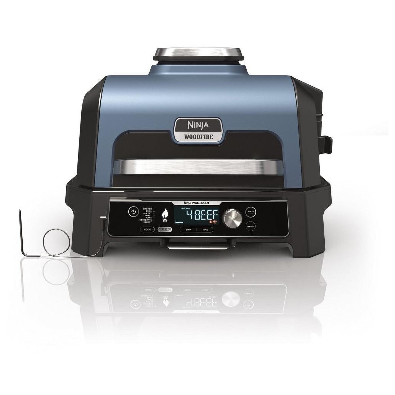 Ninja OG901UK Woodfire Pro Connect XL Electric BBQ Grill & Smoker – Black/Blue