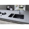 Half Bowl Undermount Black Stainless Steel Kitchen Sink - Reginox Ohio 18x40