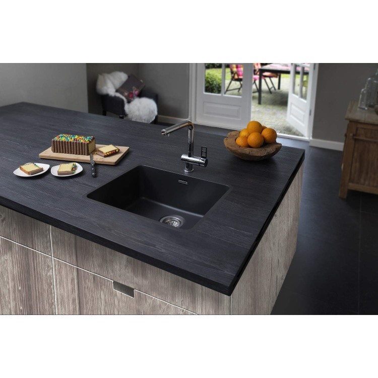 Single Bowl Grey Stainless Steel Kitchen Sink - Reginox OHIO 40X40 CB
