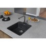 Reginox OHIO40X40TAPWINGCB Regi Color Ohio Tapwing 1.0 Bowl Black Stainless Steel Kitchen Sink