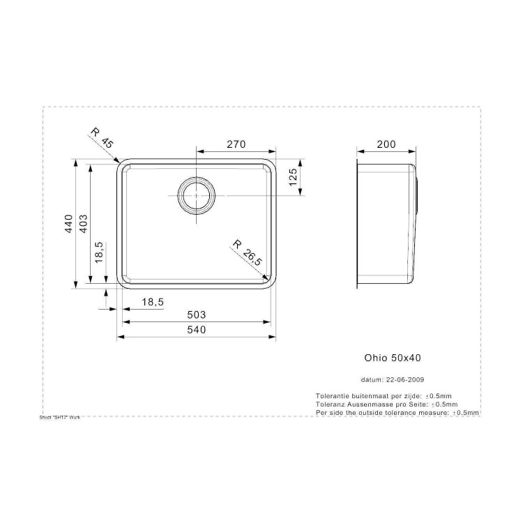 Reginox Ohio Single Bowl Stainless Steel Sand Kitchen Sink
