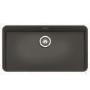 GRADE A1 - Reginox OHIO80X42-L CB Regi Color Ohio 1.0 Extra Wide Bowl Black Kitchen Sink