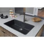 GRADE A1 - Reginox OHIO80X42-L CB Regi Color Ohio 1.0 Extra Wide Bowl Black Kitchen Sink