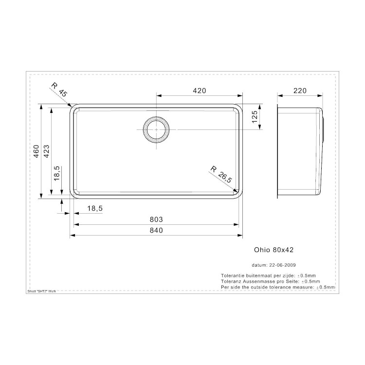 Reginox Single Bowl Stainless Steel Beige Kitchen Sink