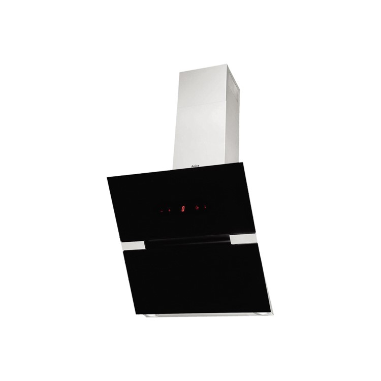 Amica OKC6726I 60cm Angled Chimney Cooker Hood - Black Glass