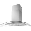 Amica OKP9321G 90cm Chimney Hood With Curved Glass Canopy - Stainless Steel