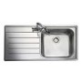 Single Bowl Stainless Steel Kitchen Sink with Left Hand Drainer - Rangemaster Oakland