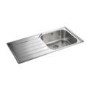 Single Bowl Stainless Steel Kitchen Sink with Left Hand Drainer - Rangemaster Oakland