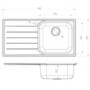 Single Bowl Stainless Steel Kitchen Sink with Left Hand Drainer - Rangemaster Oakland