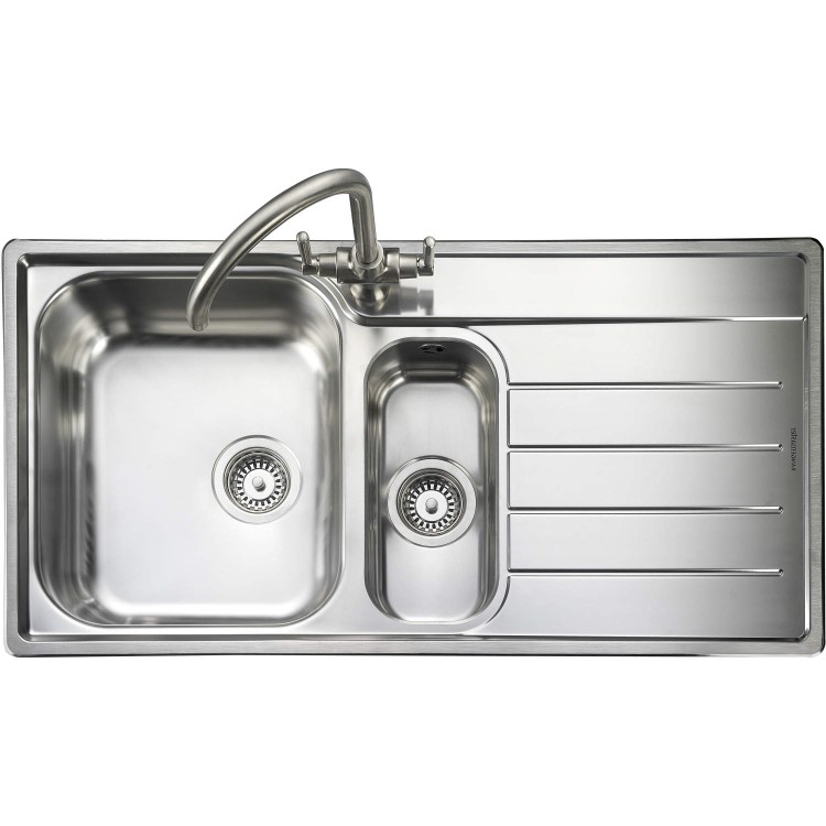 Rangemaster OL9852R Oakland 985x508 1.5 Bowl RHD Stainless Steel Sink