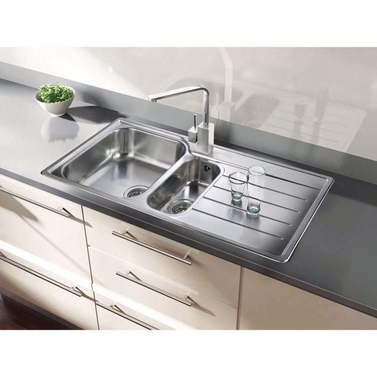 Rangemaster OL9852R Oakland 985x508 1.5 Bowl RHD Stainless Steel Sink