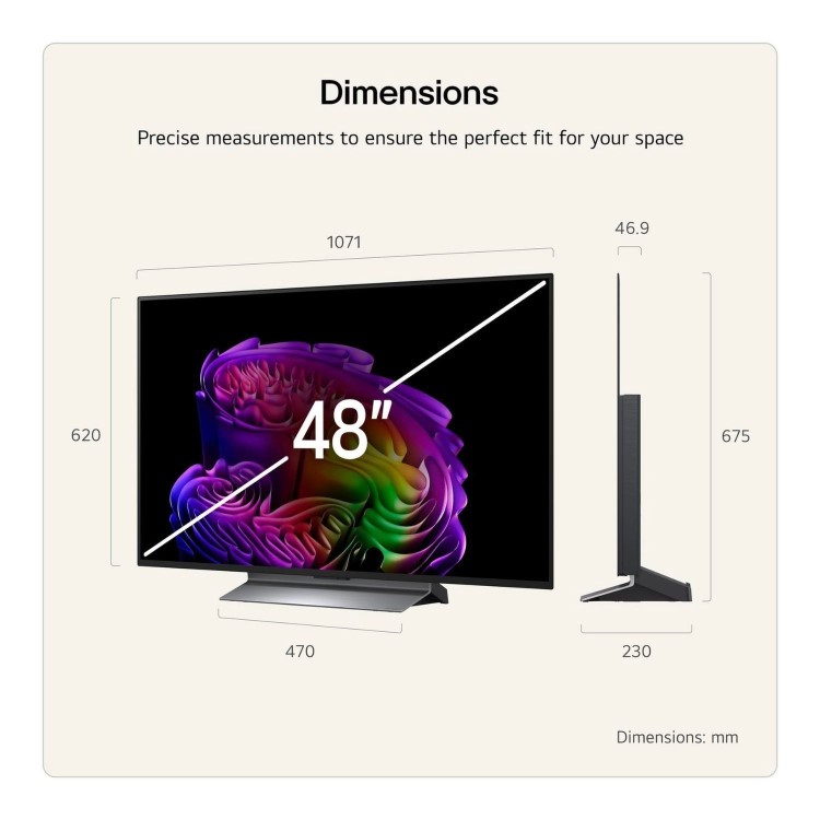 LG OLED48G66LS 48 Inch OLED evo AI G6 4K Smart TV – 165Hz Gaming Dolby Vision & Alpha 11 AI Processor