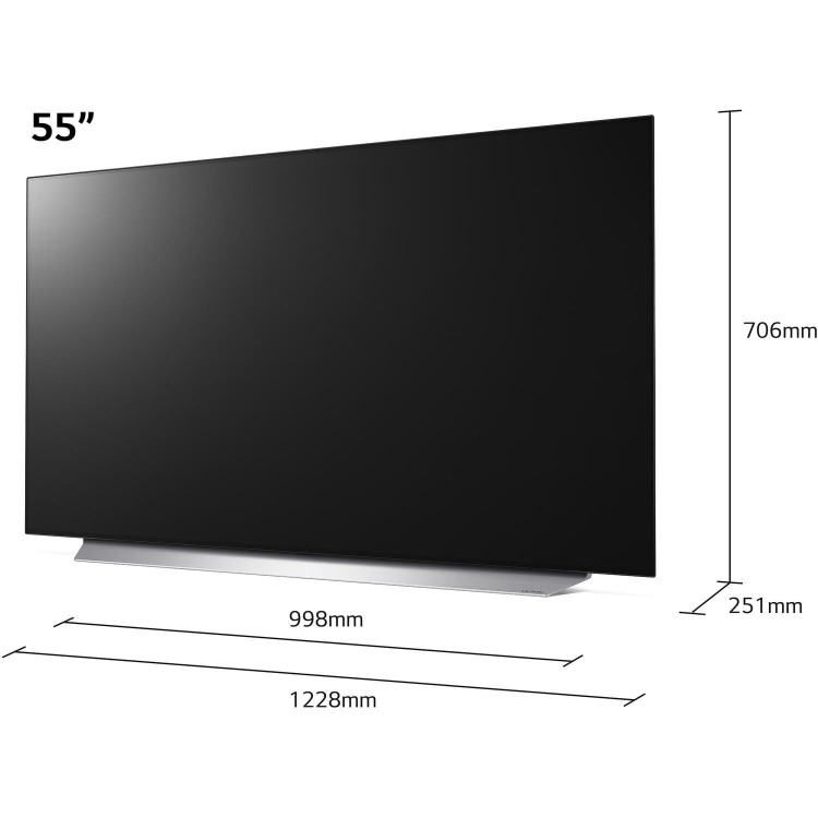 Refurbished LG C1 55" 4K Ultra HD with HDR10 Pro OLED Freeview Play Smart TV without Stand