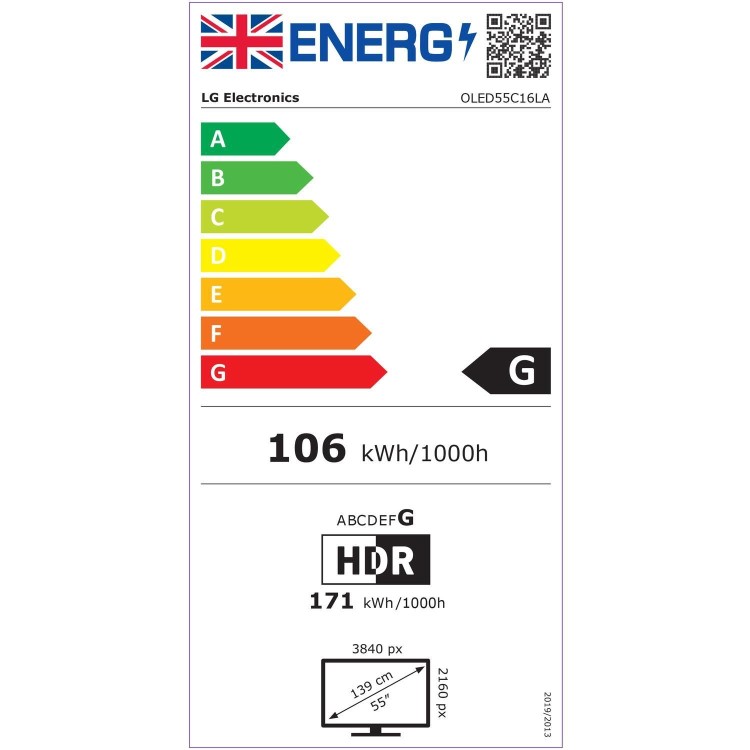 Refurbished LG C1 55" 4K Ultra HD with HDR10 Pro OLED Freeview Play Smart TV without Stand