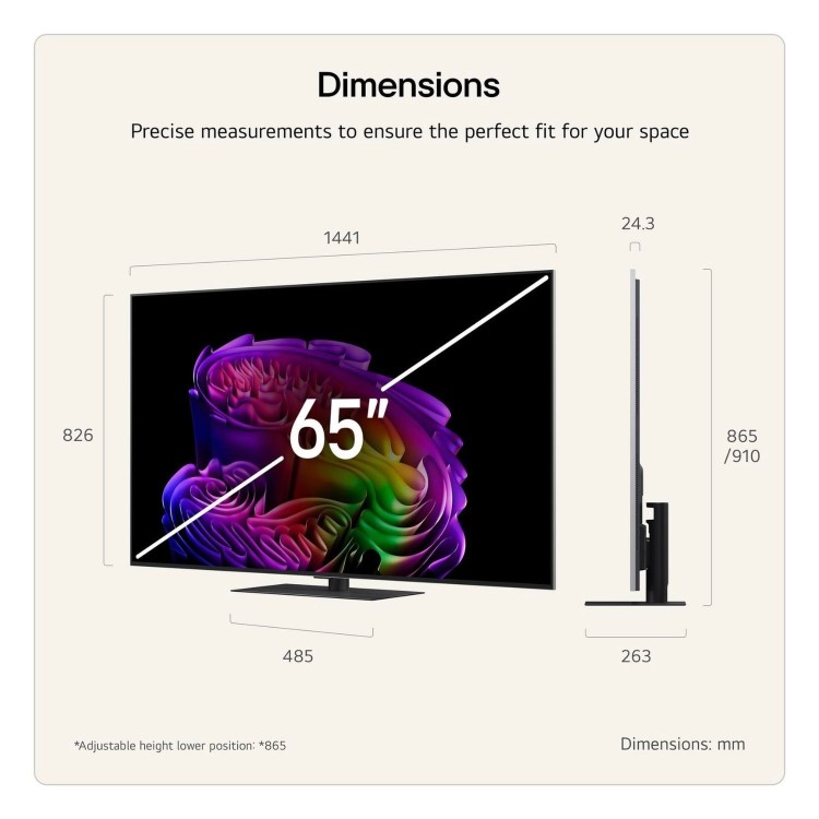 LG OLED65G66LS 65 Inch OLED evo AI G6 4K Smart TV – 165Hz Gaming Dolby Vision & Brightness Booster Ultra