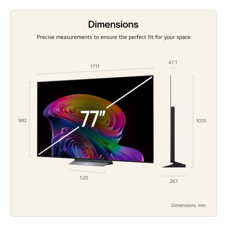 LG OLED77C66LB 77 Inch OLED evo AI 4K Smart TV – 165Hz Gaming Dolby Vision & Alpha 11 AI Processor