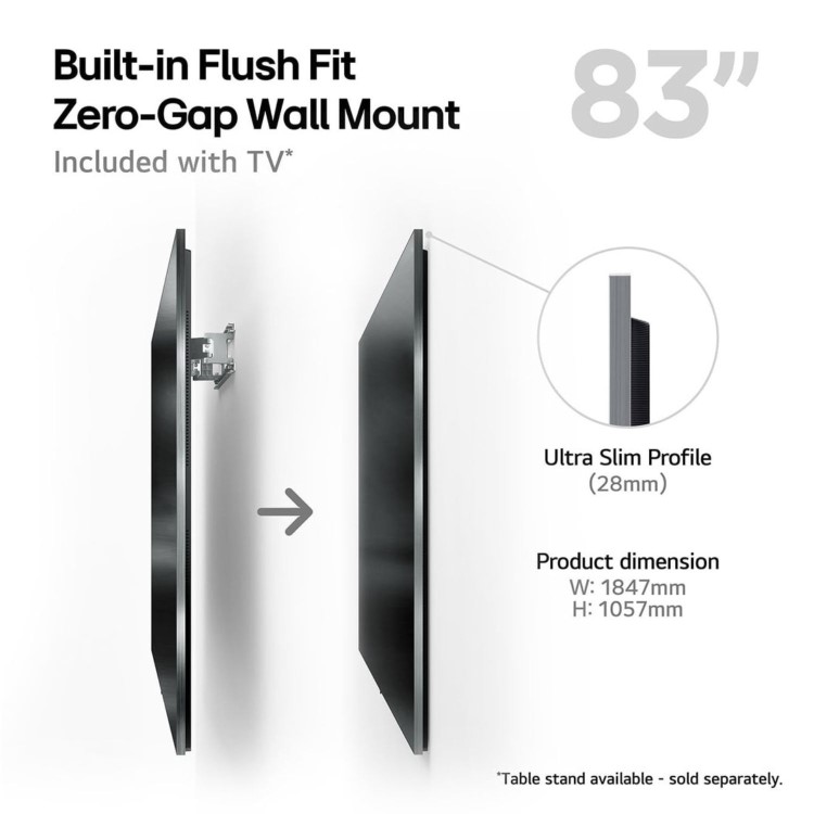 LG G4 83 inch OLED evo AI 4K HDR Smart TV