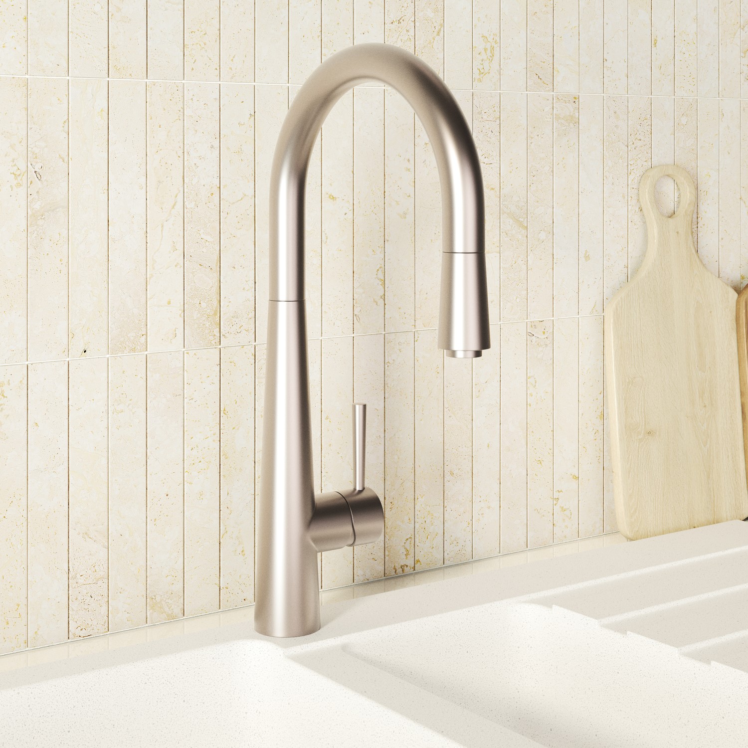 Enza  Single Lever Pull Out Monobloc Kitchen Mixer Tap Olney QT81038