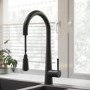 GRADE A1 - Box Opened Olney Single Lever Pull Out Black Kitchen Mixer Tap