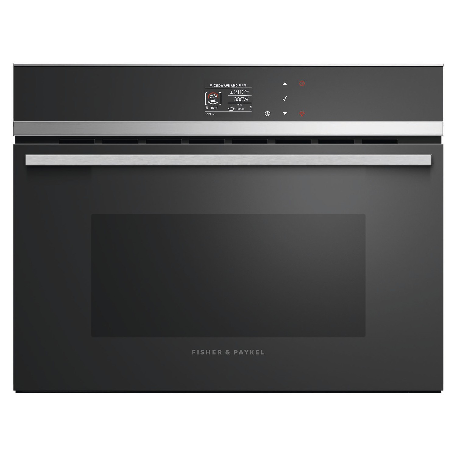 Fisher & Paykel Series 9 Built-in Microwave Oven & Grill - Black Glass & Stainless Steel