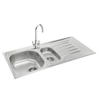 Carron Phoenix Onda 150 1.5 Bowl Kitchen Sink - Stainless Steel Carron Phoenix Onda 150 1.5 Bowl Kitchen Sink - Stainless Steel