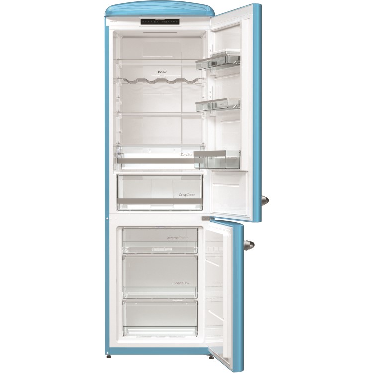 Gorenje ONRK193BL Retro Style Super Efficient No Frost Freestanding Fridge Freezer - Baby Blue