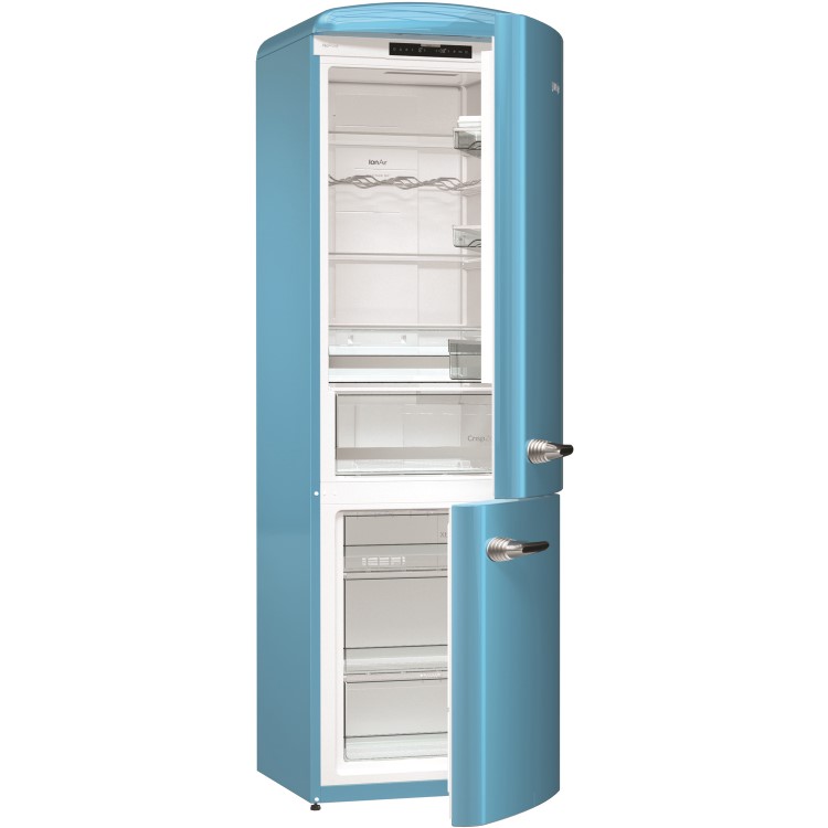 Gorenje ONRK193BL Retro Style Super Efficient No Frost Freestanding Fridge Freezer - Baby Blue