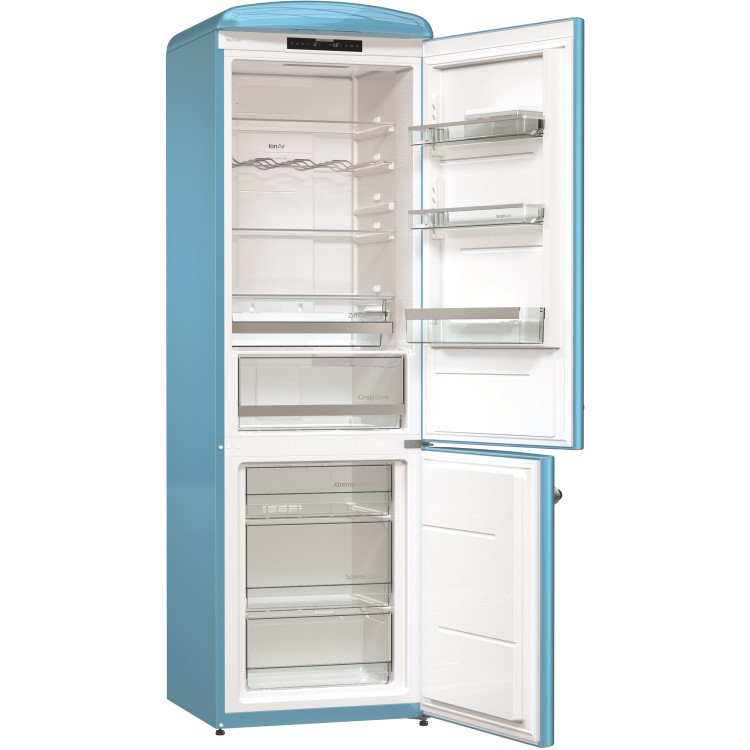 Gorenje ONRK193BL Retro Style Super Efficient No Frost Freestanding Fridge Freezer - Baby Blue