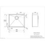 Reginox ONTARIO-50X40 Large Square 1.0 Bowl Undermount Stainless Steel Sink